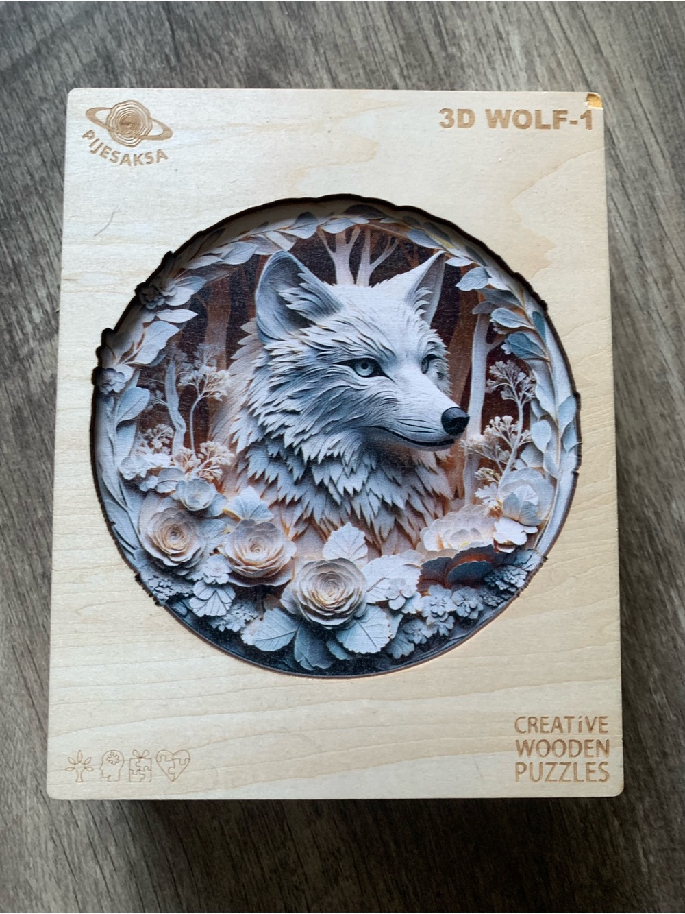 3D Wolf Wood Puzzle Kit
